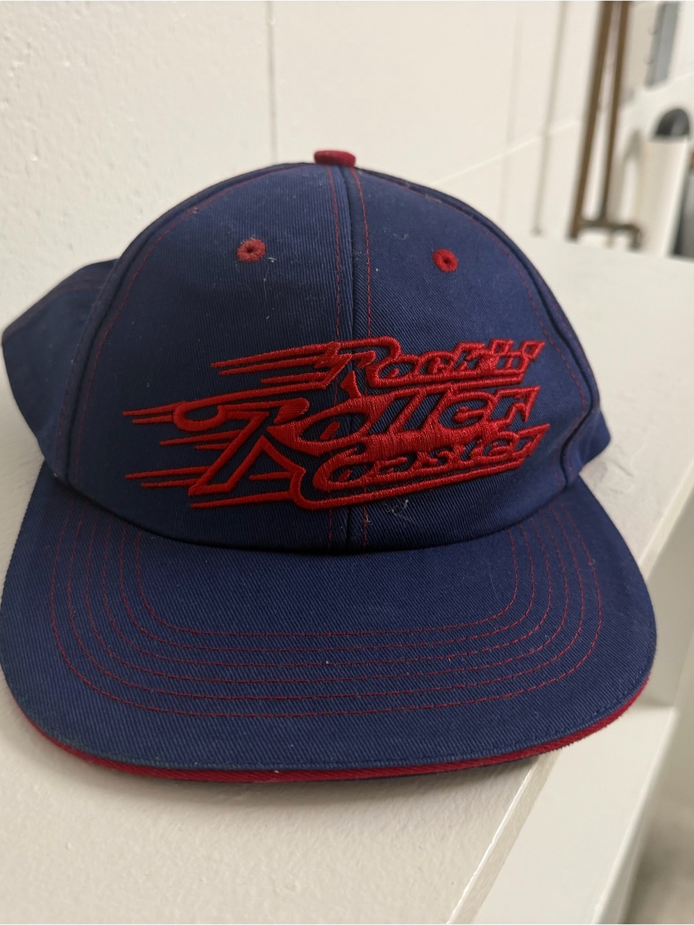 NWOT Discontinued Disney Rock ‘N’ Roller Coaster Navy & Red Youth Baseball Cap